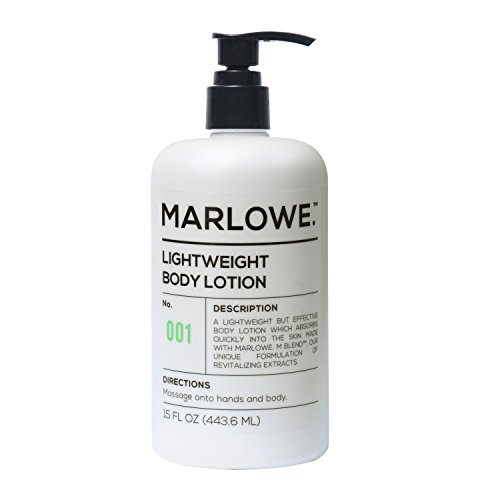 MARLOWE. 001 Lightweight Body Lotion 15 oz | Daily Lotion for Dry Skin for Men and Women | Light Fresh Scent | Made with Natural Ingredients | Vegan & Cruelty-Free