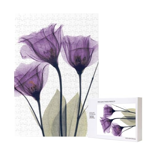 Rompecabezas de madera de 300 piezas con diseño de lavanda morada para adultos