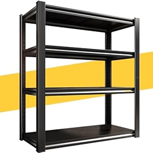 Raybee 40″ W Garage Shelving 2000 LBS Storage Shelves 4 Tier Heavy Duty Shelving Adjustable Metal Shelves for Garage,Basement, Warehouse, 40″ W x19 D x57 H
