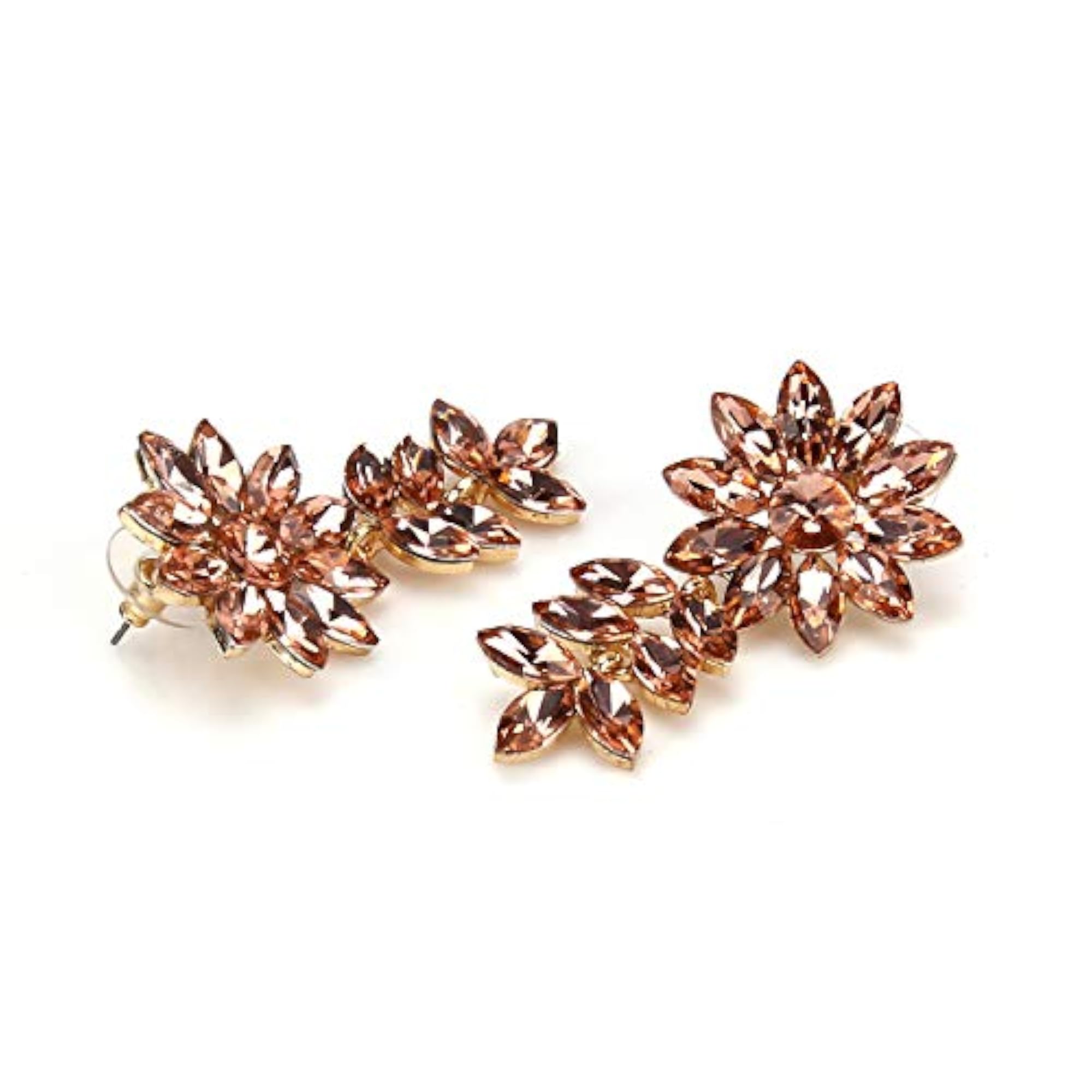 Floral Crystal Earrings for Women