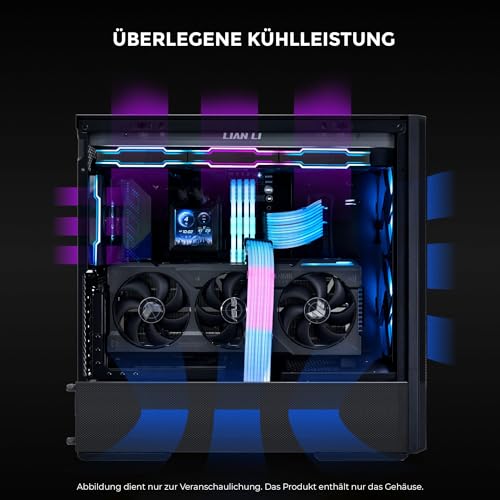 Image of Lian Li Lancool 207 Black Cabinet with 4 Fans