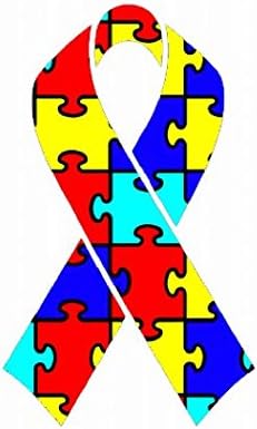 10 Pack - Autism Puzzle Ribbon "Autism Awareness" Helmet Decal Sticker Full Mini Perfect For: Football, Baseball, Hockey, Lacrosse, Bike