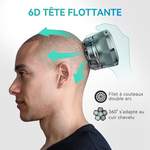 Kensen 6D Têtes de Rasoir Tete Chauve Homme – vue 3