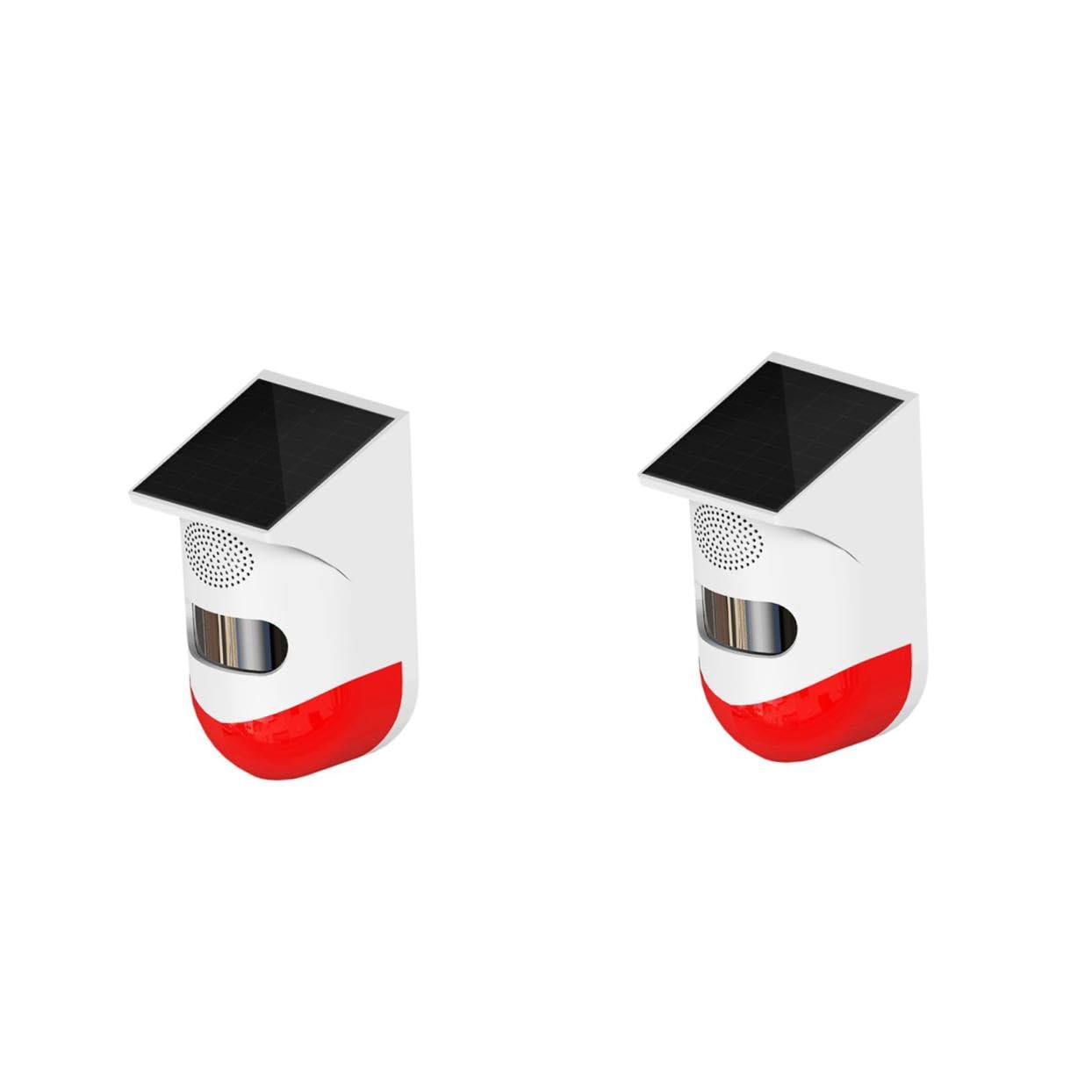 Tofficu 2 Piezas Detector de Movimiento Solar para Exterior Alarma de Seguridad Inalámbrica con Sensor Detección de Movimiento y Alarma de Vibración para Puertas y Color y Rojo