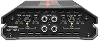DS18 SXE-1200.4/BK Car Amplifier Stereo Full-Range Class A/B 4-Channel 60x4 RMS @4 OHM 1200 Watts - Powerful and Compact Amp for Speakers in Car Audio System