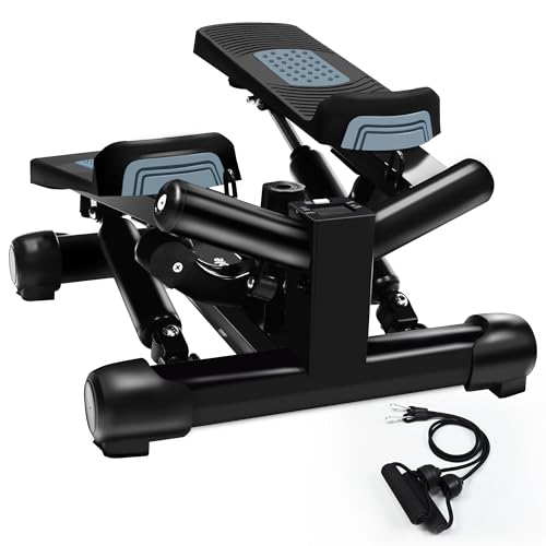 Image of Exercise Stepper with Resistance Bands & Digital Monitor Stair Exercise,Twist Mini Steppers with Max 330LBS Loading Bearing Portable Home Exercise Equipment
