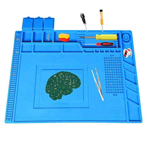 Estera Magnetica de Soldadura, 500 ℃ Resistente al Calor Estera de Plataforma de Reparación, con Escala, 45×30cm, para Soldar, Reparar Componentes Electrónicos, Placas de Circuitos Cover