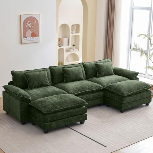 Oprisen 120" Modular Sectional Sofa, Comfy Cloud Couch Sectional Sofa