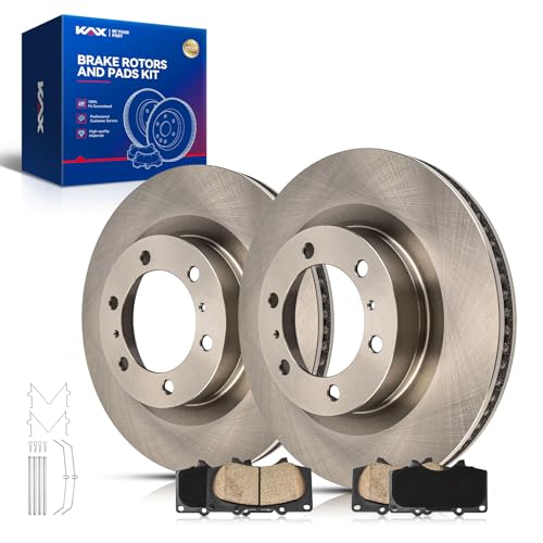 Image of KAX Front Brake Kit, OE Brake Rotors and Ceramic Brake Pads | Fits Toyota 4Runner 2010-2020, Lexus GX460 2010-2019, Automotive Replacement Brake Kit