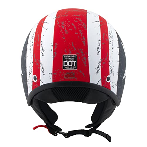Milwaukee Helmets Mph9701Dot 'Maverick' 3/4 Open Face Stars And Stripes Motorcycle Helmet For Men And Women Biker - Medium #TOP1