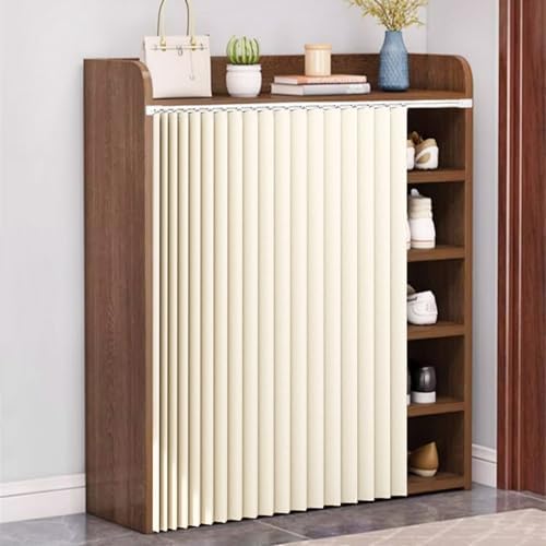 Dust-Proof Under Sink Curtains for Shoe Cabinet & Kitchen Shelf, Blackout Short Curtains with Self-Adhesive Slide Rail, Invisible Folding Design, 70cm x 120cm for Laundry Room & Wardrobe