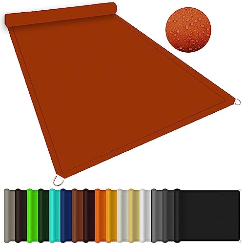 Toldo parasol rectangular de poliéster de 2 x 4,5 m, fácil de instalar, para patio, jardín, fiesta, color rojo óxido, incluye cuerda