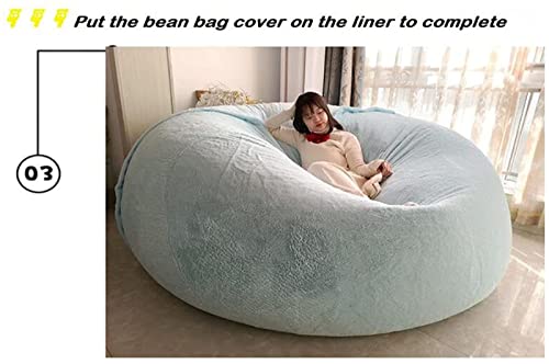 CPWD Flauschiges Plüsch-Lazy-Sofa, übergroßer Sitzsack-Stuhl, tragbare Wohnzimmermöbel Sitzsack-Stuhl für Erwachsene und… – Bild 6