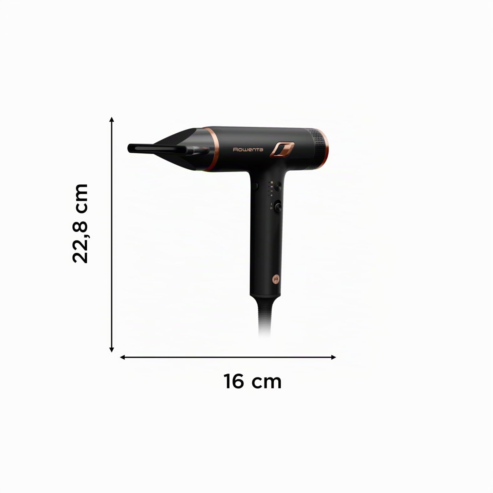 Rowenta Sèche-cheveux nano compact haute vitesse Boost ions antistatiques capteur de température 3 réglages pour cheveux soyeux et brillants