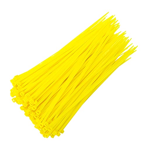 Awligaiy 100Pcs Cable Zip Ties Heavy Duty 4 Inch, Plastic Wire Ties with 18 Pounds Tensile Strength, Self-Locking Nylon Tie Wraps Crafts Tools (Yellow)