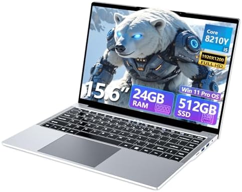 15.6 Inch Laptop, Core i5-8210Y, Win 11 PC Laptop 24GB RAM 512GB ...