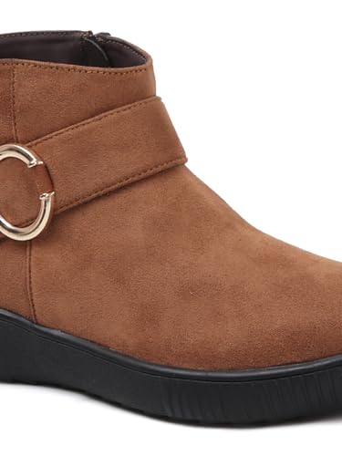 Image of ELLE Women's Buckle Accent Wedge Sole Ankle Bootie