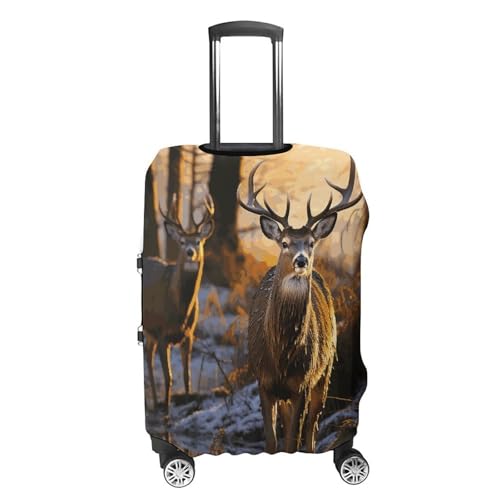 Travel Luggage Cover Elastic Suitcase Protector Anti-Scratch Washable Deers Picture Luggage Sleeve Tsa Approved Carry on Covers Baggage Cover Fits 18-32 Inch Luggages4