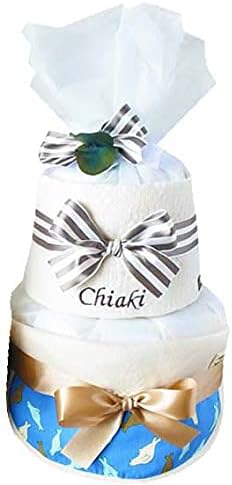 Amazon Co Jp Ribon 出産祝い おむつケーキ 今治 タオル 名入れ おしゃれ Gots認証 北欧 オーガニック S アザラシ柄 ベビー マタニティ