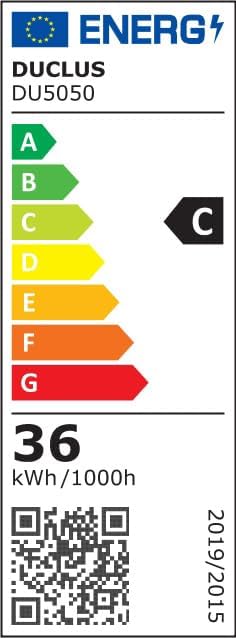 EU Energy Label for DUCLUS DU5050, showing energy class C and 36 kWh/1000h consumption