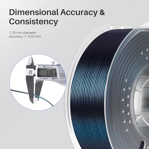Image of ELEGOO PLA Filament 1.75mm Galaxy Black 1KG, Shiny 3D Printer Dimensional Accuracy + /- 0.02mm, 1kg Spool (2.2lbs) for Most FDM 3D Printers