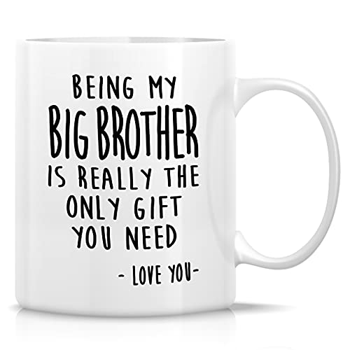 Retreez Funny Mug - Being My Big Brother is Really The Only Gift You Need Love You 11 Oz Ceramic Coffee Mugs - Funny Sarcasm Humor Sarcastic Inspirational birthday gifts for best bro friend coworker