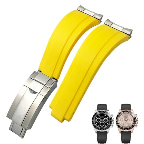 Bracelet court en silicone souple 20mm pour petit poignet Yacht Master Daytona