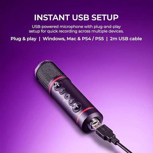 Image of Digitek DM-501 USB Podcast & Gaming Condenser Microphone Kit with Arm & Pop Filter, High Sensitivity, Noise Cancellation, Vol Adjustment & Mute, Use with PS4, PS5,PC & Smartphone for Live Streaming