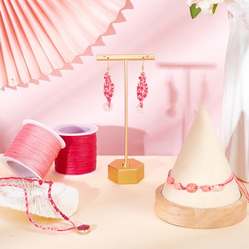 Hilo encerado para pulseras rosa de 0.5 mm que no se deshilacha al tejer 6