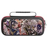 収納ケース for Switch 可愛い アニメ柄 刀剣乱舞 三日月宗近 花見 【強化EVA素材 柔らかい裏】 スイッチ専用収納ケース 20枚カード収納 Joy-Con/イヤホンなどの小物収納 耐衝撃 防塵 防水 保護カバー 全面保護型 軽い 大容量 おしゃれ 持ち運び便利