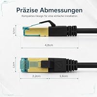 ProfiPatch Cat 8 LAN Kabel S/FTP RJ45 0,25m Schwarz Hochgeschwindigkeit 40Gbit/s – Ansicht 7