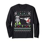 Ugly Disc Golf Santa Christmas Sweater Funny Xmas Frolf Long Sleeve T-Shirt