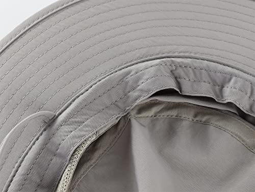 Connectyle Men's Adjustable Fishing Hat Wide Brim Boonie Sun Hat Summer Safari Beach Hat Light Grey #TOP5