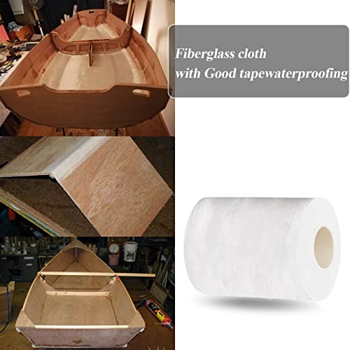 Image of GIEHOUGRIO Fiberglass Cloth Tape, 5.9 inch x 33Yds Heavy Glass Fiber Mesh Joint Tape Heat-Resistance and Insulation, Repair, Reinforcement (15cm x 30m)