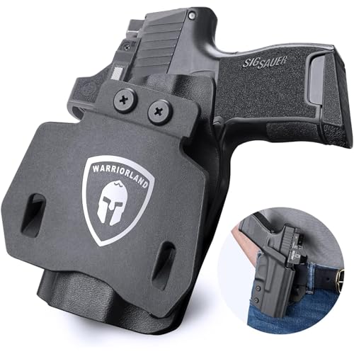 WARRIORLAND OWB Kydex Holster, Fit for Sig P365 & P365 SAS/X/XL Pistol, Outside Waistband 1.75 Inch Paddle Holster Open Carry, Posi-Click Audible Retention Lock, Optic Ready, Right Hand