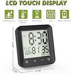 Black LCD Shower Clock with Timer