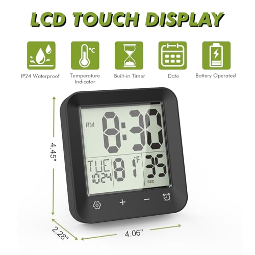 Wisoee Touch Screen Shower Clock Timer