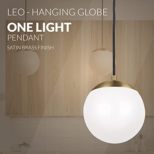 Sea Gull Lighting 6022-848 Leo Globe Pendant Hanging Modern Fixture, One - Light, Satin Brass #TOP4