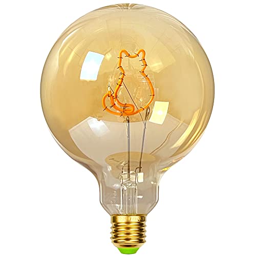 Tianfan VintageLed Bulb Alphabet Bulb G125 Cat Led Filament 4W Dimmable 2000Kelvin Warm White Edison Decorative Light Bulb - Image 3