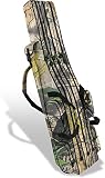 normani Rutentasche Rod Case Angelkoffer Futteral mit 2, 3 oder 4 Ruten-Fächern, Verschiedene Längen wählbar - stark wasserabweisender Fishing Rucksack Green Camo 3 Innenfächer 125 cm