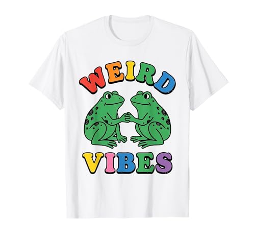 Funny Frog Cottagecore Weird Vibes Toad Retro Goblincore T-Shirt