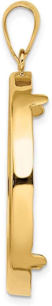 Generic Coin Jewelry 14k Polished 32.7mm Prong Coin Bezel Pendant, Yellow - Image 2