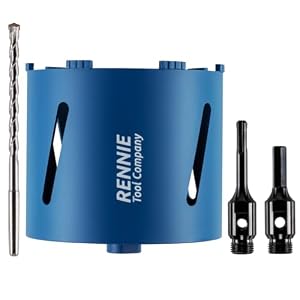 182mm x 150mm Long Diamond Core Drill Bit Set Includes SDS Adapter, Hex Shank Adapter & Centre Drill Bit. To Be Used In Concrete Masonry Brick Block Stone Granite Diamond Drill Bit Core Accessories