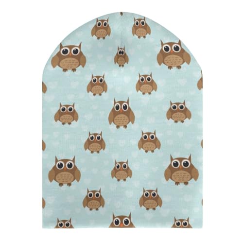Cartoon Owl Pattern Kids Beanie Hat for for Girls Boys Children Cap Winter Knitted Chemo Cancer Headwear Accessories Gifts Decoration Black3