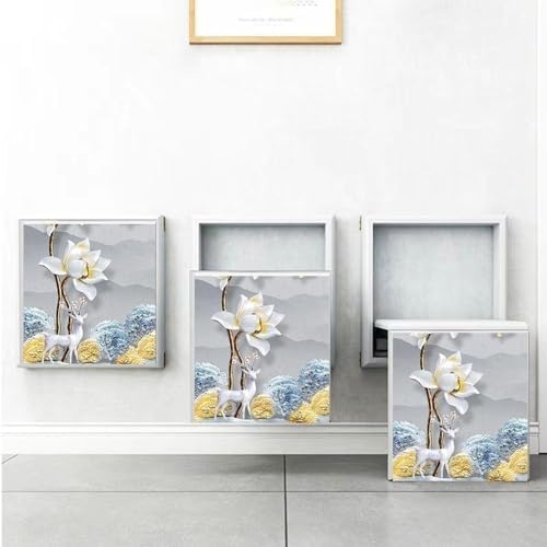 Wall Mounted Entryway Shoe Bench Seat,Entryway Stool Solid Wood Folding Stool Chair Shoe Changing Stool,Invisible Folding Chair,Easy to Install for Hallway Chair Hall Kitchen Bathroom(35.3*41.5cm, G)