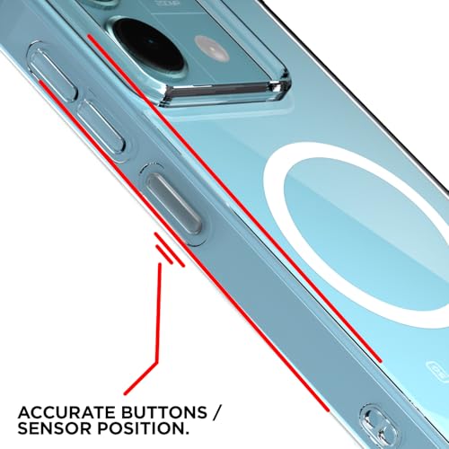 Image of Amazon Basics Back Cover for Redmi Note 13 Pro 5G / Poco X6 5G Mag-Safe Shockproof PC + TPU Protective Case Magnetic Support Bumper Case (Transparent Mag-Safe)
