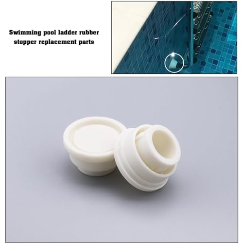 JJiaoLinin Poolleiter Gummipuffer, 2 StüCk Stopper für Poolleiter für Eingelassene Pools Poolleiter Gummipuffer Schwimmbadleiter Stoßfängerschutz FüR Die Meisten Schwimmbadleitern Weiß