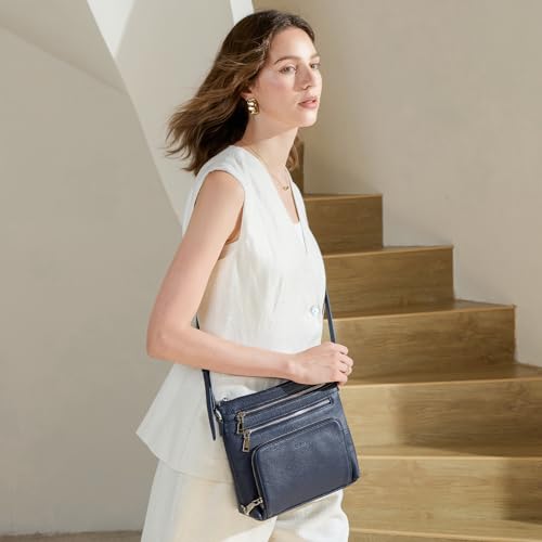 Image of befen Genuine Leather Crossbody Bags for Women, Anti-Theft Shoulder Purse with Built in RFID Wallet for Travel