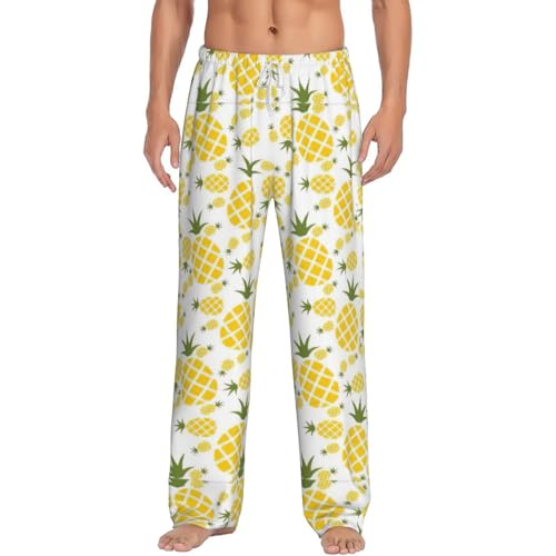 Pineapple.. Print Lounge Waistband Drawstring Mens Pajama Pants Fashion Custom Sleepwear
