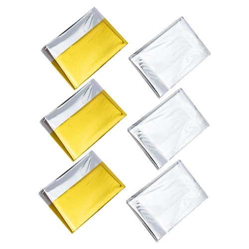 Garneck 6-Pack Emergency Blanket Camping Blanket Emergency Family Camping Essentials Multi-use Survival Warm Outdoor Supply